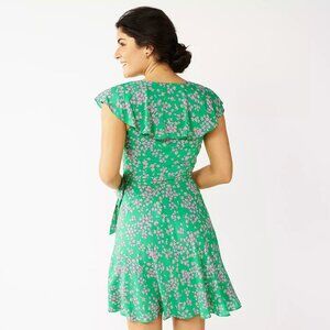 NWT Draper James RSVP Green Floral Ruffle Wrap Dress – Size XL